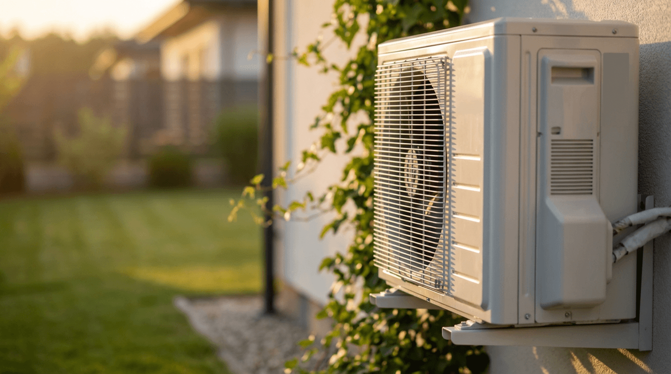 Air conditioning unit on home exterior in Krommenie